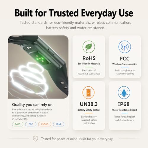 FITVII Slim Fitness Tracker for Women Men, Fitness Watch for Android iOS - color: Black