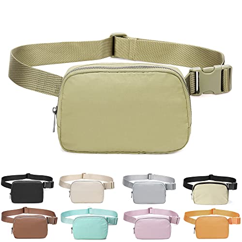 Fanny Belt Bag Waist Pack Crossbody Bags Bum Bag for Running Hiking Travel Workout Adjustable Strap for Women-Khaki green - color: Khaki green