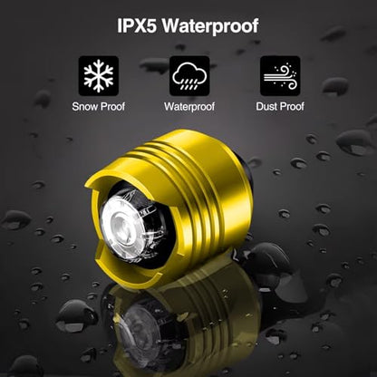 Rechargeable Clog Lights 2PCS, LED Shoe Clip Flashlight with 3 Modes, Waterproof Shoe Charm Accessories for Walking, Running, Camping – Adults & Kids (6 Colors) - color: Gold