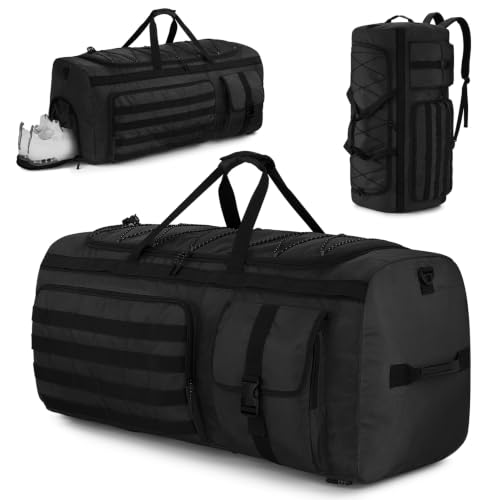 Gonex 90L Large Duffel Bag, Convertible Travel Sports Duffle - color: Black, size: 90L