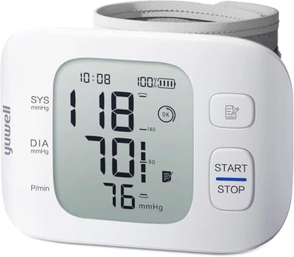 yuwell Wrist Blood Pressure Monitor | Clinical Accuracy, BP Machine for Home Use | Ultra Light Weight, Smart Inflation Blood Pressure Cuff, Large Display, 74 Readings, Rechargeable - style: YE8800CR