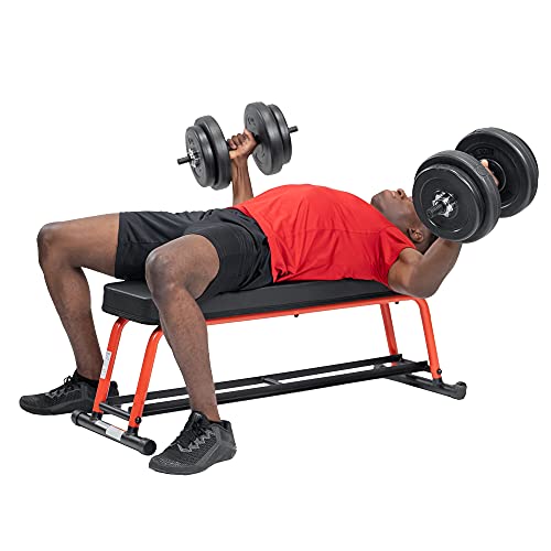 Sunny Health & Fitness Heavy-Duty Weight Bench for Home Gym Training - color: 2. Red