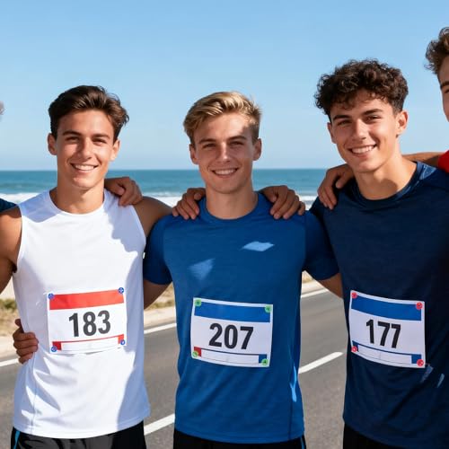 Running Bib Clips, 40Pcs Race Bib Holder, Race Number Buckle Fixing System for Runners, Marathon, Triathlon, Track and Field Events, Mixed Colors Fasteners, Secure Race Bib Attachment