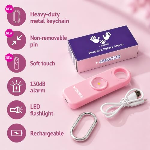 Rechargeable Personal Safety Alarm for Women - color: Baby Pink