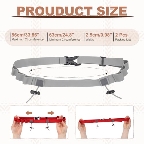 Bib Belt, Race Belt Triathlon Running Number Holder Elastic Comfortable with 6 Gel Loops, Sport Race Bib Holder 2Pcs, Light Gray for Runners/Marathon/Cycling - color: Light Gray