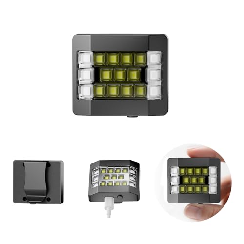 Running Lights for Runners, Clip on Flashlight, Rechargeable LED Safety Light for Walking at Night, Portable EDC Flashlight, Small Work Light Warning Flashing Camping Hiking Gear (Black) - color: Black