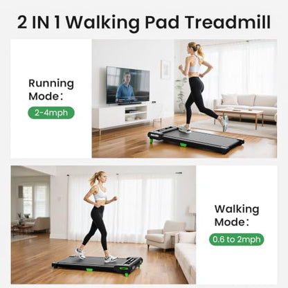 AKLUER Walking Pad Treadmill with 12% Auto Incline Adjustable Handlebar - color: Matte Black