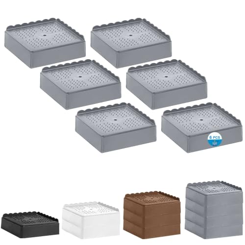 Bed Risers 1 inch, 2 inch, 3 inch, 4 inch Heavy Duty, Adjustable Furniture Riser for Table Desk Couch Sofa Chair Recliner Leg Frame Dorm, Stackable Bed Raisers Blocks (Grey 6 Pack, 1 inch) - color: Grey 6 Pack, size: 1 Inch