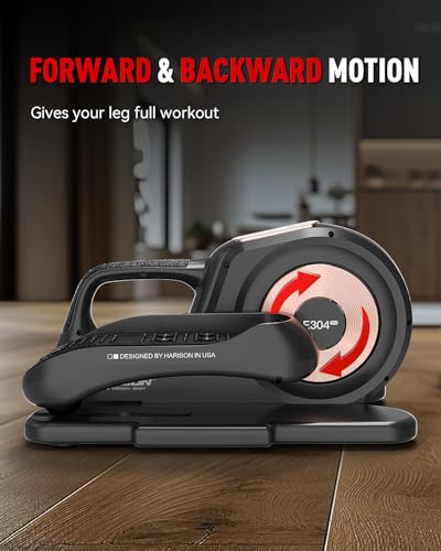 HARISON Under Desk Elliptical Machine with LCD Display for Home