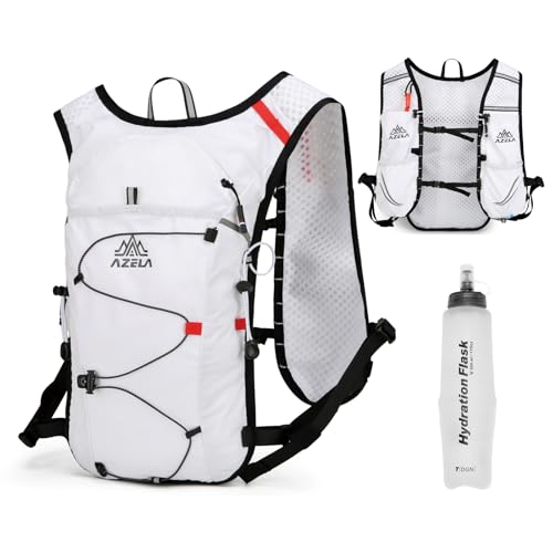 TRIWONDER Hydration Vest Running Backpack for Men & Women, Water Pack for Hiking, Camping, Climbing & Cycling, Lightweight Daypack - color: 07 White - with 500ml Soft Flask
