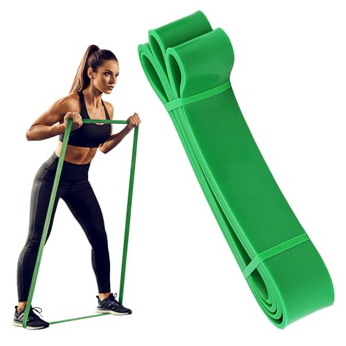 TPE Resistance Band, Heavy Duty Loop Design, Thick Non-Slip Elastic for Pull-Up Assistance, Strength Training and Yoga - color: Green