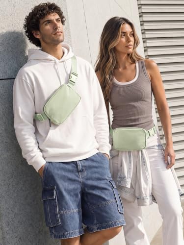 ODODOS Unisex Mini Belt Bag with Adjustable Strap Small Fanny Pack for Workout Running Traveling Hiking, Desert Sage - color: Desert Sage