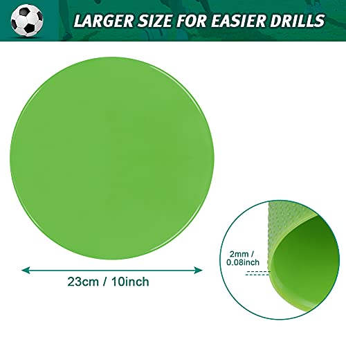 Poly Spots Spot Markers for Gym Floor 9inch 10inch 12/18/24/36 Pcs Flat Cones Non-Slip Rubber Floor Dots Circles for Sports Soccer Basketball Agility Training Dance Classroom - style: 12Pcs 10inch