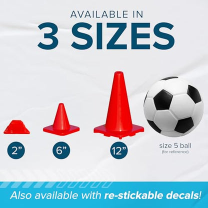 LVL10 Pro Training Cones - 12" Large Soccer Cones for Sports Training - for Basketball, Football, Basketball and Agility Drills - Soccer Field Markers that Won't Crack, Slide or Fly - style: 10 cones