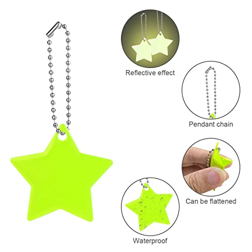 OSDUE Reflector Pendant, 16pcs Waterproof Child Safety Reflector Pendant for School Bag, Wheelchair, Bicycle and Running - color: A - Star