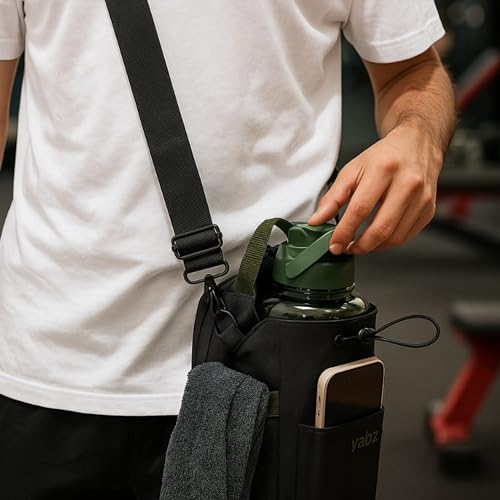 YABZ Magnetic Gym Bag - Water Bottle Holder Body Cross Bag for Men Women