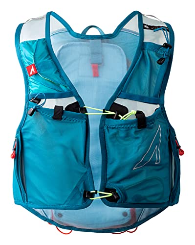 UltrAspire Alpha Unisex Race Vest Hydration Pack - 6 Liter and 9 pockets Running Vest w/Fluid Capacity 2L Reservoir, 2 x 550 mL UltraFlask, and 2 x 500 mL Softflasks (Sold Separately Unless Specified) - color: 5.0 Blue, size: MD (Chest Size: 34"-38")