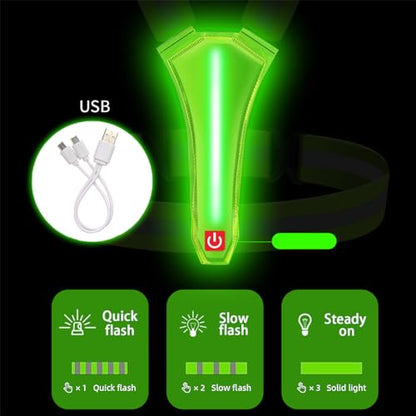 Led Reflective Vest, USB Rechargeable Light Up Running Gear, High Visibility Night Running Vest with Adjustable Waist/Shoulder for Women Men Kids