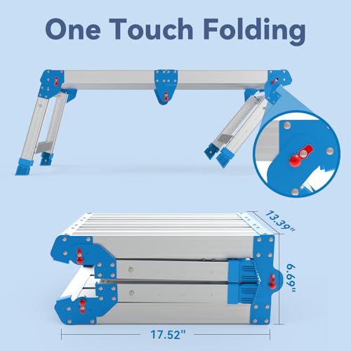Loyoda Work Platform 500 lbs with One-Touch Automatic Fold, Larger, Blue - size: Larger Blue