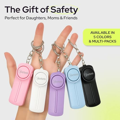 Personal Safety Alarm Keychain for Women, 130dB Siren, 2 Pack Black - color: F - Black&Black