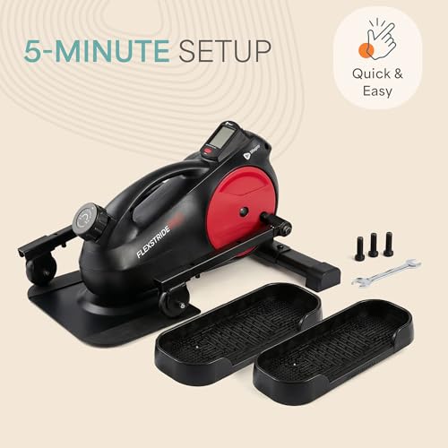 Lifepro Flexstride Under Desk Elliptical with Red Light Therapy Option - color: Red