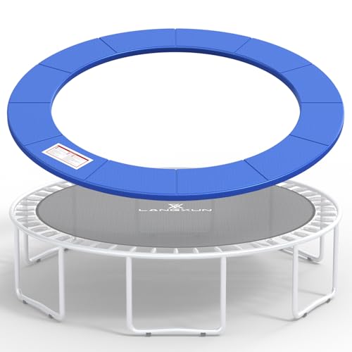 LANGXUN Universal Trampoline Repalcement Safety Pad, 8ft 10ft 12ft 14ft 15ft 16ft Waterproof Surround Spring Foam Cover for Round Frame - color: Blue, size: 16ft
