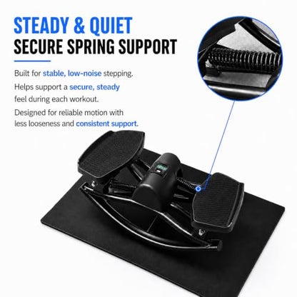 Rock Stepper - Steppers for Exercise at Home, Portable Stepper Side to Side with Digital Display & Resistance Bands, 330 LBS Capacity Full Body Workout Low-Impact Knee-Friendly 3D Stair Stepper - color: Black- B