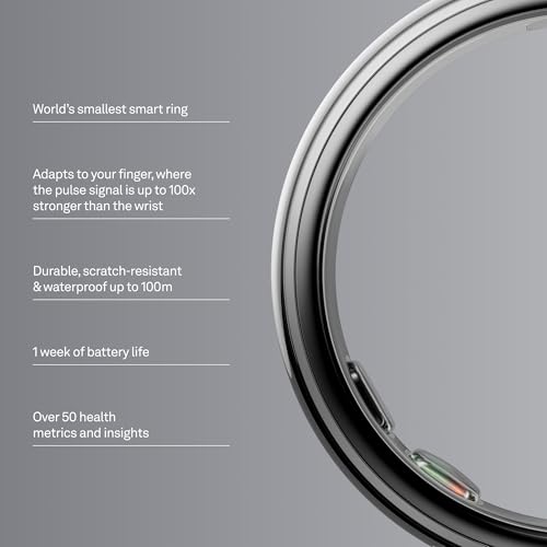 Oura Ring 5 Smart Ring - Silver - Size 8 - Fitness & Sleep Tracker - color: Silver, size: 8, style: Ring