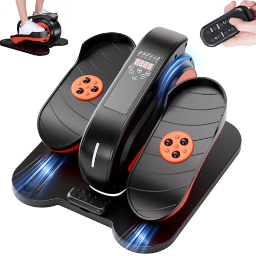 GORISE Under Desk Elliptical Exercise Machine for Seniors, Leg Exerciser as Seen on TV, Seated Pedal Exerciser with Remote Control & 10 Adjustable Speed for Home Ussage, 003 with Foot Massage - style: 001 with Foot Massage