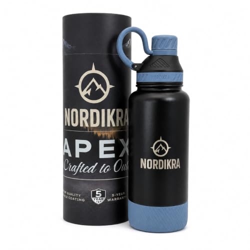Insulated Stainless Steel Water Bottle, Leakproof, 32oz, Blue - color: Blue