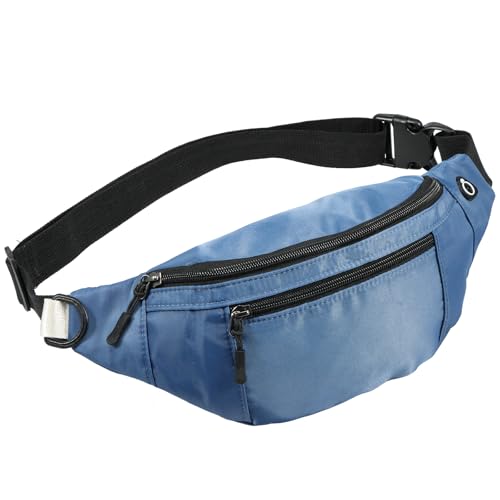 1PCS Crossbody Fanny Pack Large Capacity Waist Bag with 4-Zipper Pockets Adjustable Strap Fanny Packs Waterproof Oxford Cloth Travel Belt Bag for Outdoor Shopping Travel Men Women,Blue - color: Blue 1PC