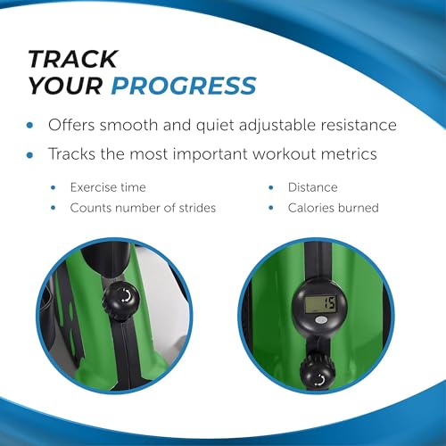 Stamina Inmotion Compact Strider Foot Exercise Machine - Under Desk Elliptical - Standing or Seated Elliptical Fitness Equipment - color: Black/Green