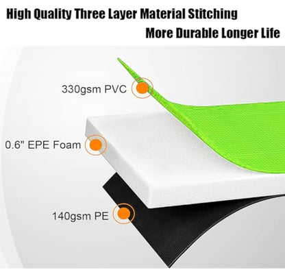 LANGXUN Universal Trampoline Repalcement Safety Pad, 8ft 10ft 12ft 14ft 15ft 16ft Waterproof Surround Spring Foam Cover for Round Frame - color: Green, size: 14ft
