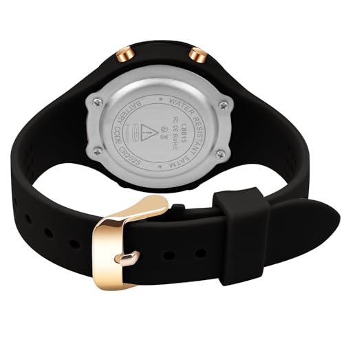 BEN NEVIS Watches for Women, Digital Sport Waterproof Chronograph Stopwatch - color: 02-AllBlack