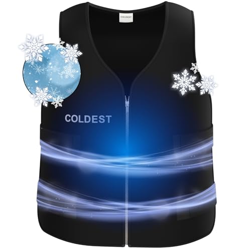 Coldest Cooling Jacket, Reusable Ice Packs for Hot Weather, Ice Vest for Men & Women, Cycling, Running, Athletes - size: Small