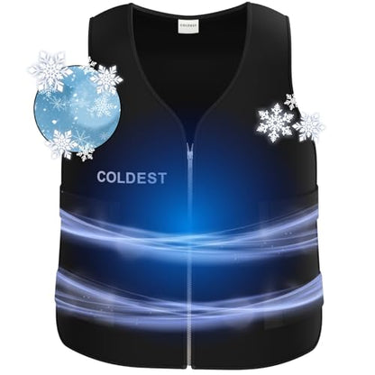 Coldest Cooling Jacket, Reusable Ice Packs for Hot Weather, Ice Vest for Men & Women, Cycling, Running, Athletes - size: Small