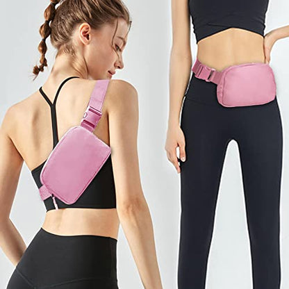 Amazerbst Fanny Pack, Everywhere Belt Bag,40 Inch Adjustable Strap for Women and Men,Waterproof - color: Pink