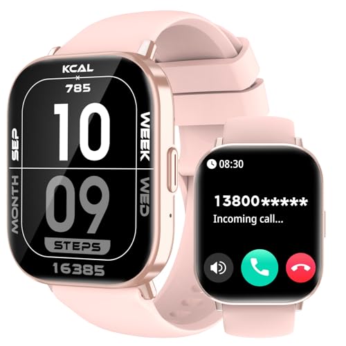 Smart Watch for Men and Women, 2.01-inch HD Touch Screen, 120+ Sports Modes/IP67 Waterproof/Heart Rate/Sleep Monitoring (Answer/Make Calls), for Android/iOS (Pink) - color: Pink