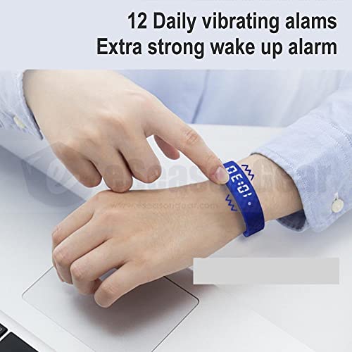 VB80 12 Alarm Vibrating Watch, Silent Vibration Shake Wake ADHD Medication Reminder - color: Gray-Small