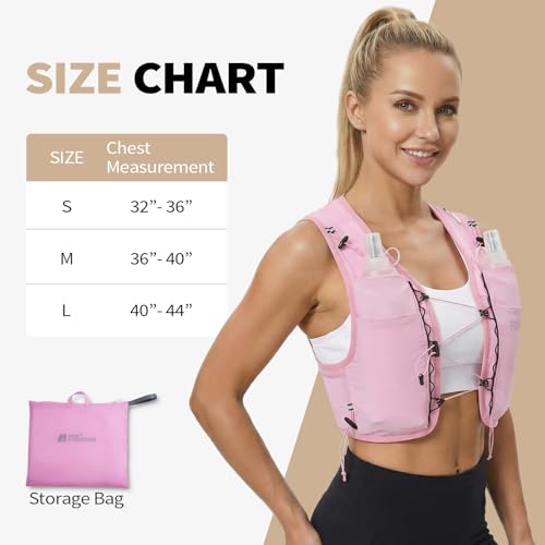 Running Vest for Women Lightweight Hydration Packable - color: Pink, size: Large