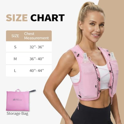 Running Vest for Women Lightweight Hydration Packable - color: Pink, size: Large