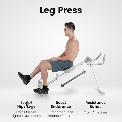 Wonder Core Pro Max - Ab Machine for Stomach Workout, Ab Workout Equipment for Home Gym Trainer, 4-in-1 Exercise Equipment - Rowing, Leg Press, Glider, Roman Chair