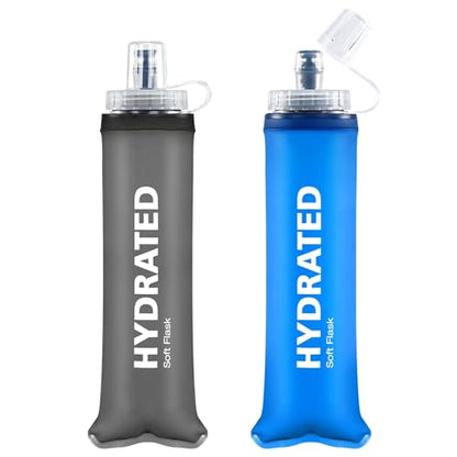 WEMEET 500ml Soft Flask 2Pack, TPU Collapsible Soft Water Bottle, 17oz Foldable TPU Bottles for Hydration Pack BPA-Free, Running Lightweight Water Bottle for Hiking Cycling Climbing Running - style: 17 Ounces