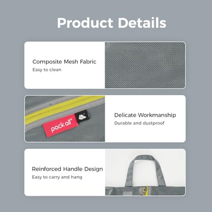 pack all Shoe Bag for Travel, Water-Resistant Shoe Pouch for Sports - color: Grey, style: 2 Pack