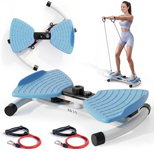 Waist Twister Exercise Fitness Tool, Ab Twister Board with Smart LED Digital Monitor, 300 lbs Capacity, 20dB Ultra-Quiet Noiseless, Anti-Slip Home Gym Equipment for Women Belly Fat Loss - color: Blue