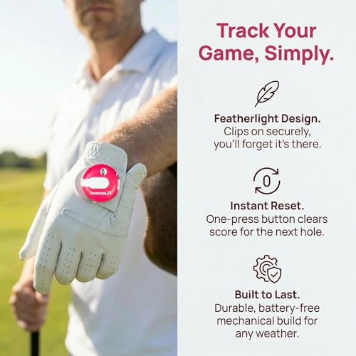 Golf Stroke Counter 1.2 Inch with Touch Reset - color: pink-black
