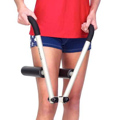 DoubleUP Roller D2 Leg & Arm Massager, Metal Frame + 2 Rollers, White - color: White