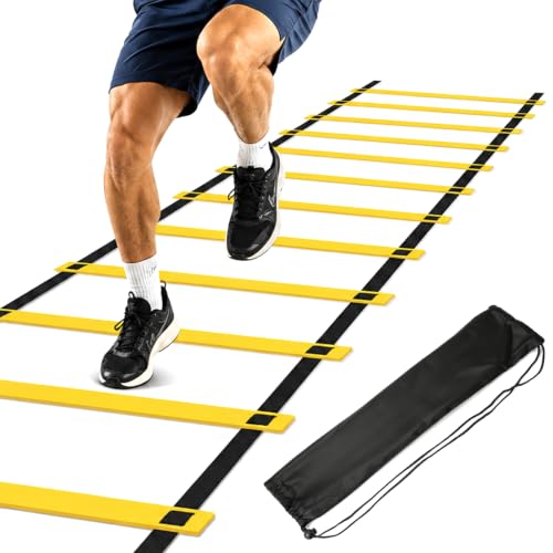 20ft Adjustable Agility Ladder, Training Rope Ladder Speed Ladder for Soccer Basketball Football