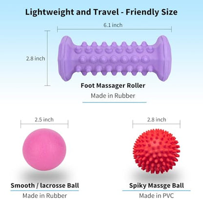 Purple Foot Massager Roller for Plantar Fasciitis, Arch & Heel Pain Relief - color: Purple Combination