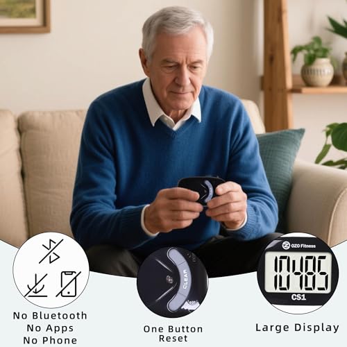 Clip-on 3D Pedometer for Walking Steps Counter with Lanyard